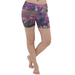 Floral Blossoms  Lightweight Velour Yoga Shorts by Internationalstore