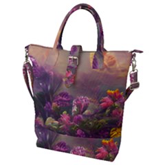 Floral Blossoms  Buckle Top Tote Bag by Internationalstore