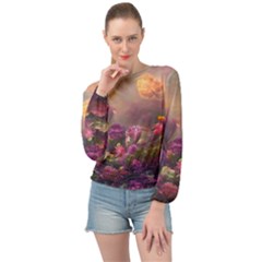 Floral Blossoms  Banded Bottom Chiffon Top by Internationalstore