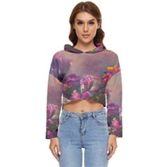 Floral Blossoms  Women s Lightweight Cropped Hoodie by Internationalstore