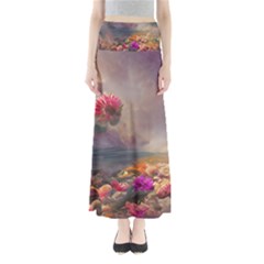 Floral Blossoms  Full Length Maxi Skirt
