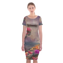 Floral Blossoms  Classic Short Sleeve Midi Dress by Internationalstore