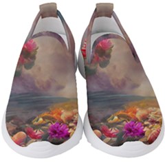 Floral Blossoms  Kids  Slip On Sneakers by Internationalstore