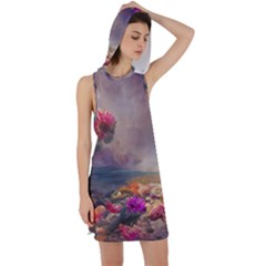 Floral Blossoms  Racer Back Hoodie Dress by Internationalstore