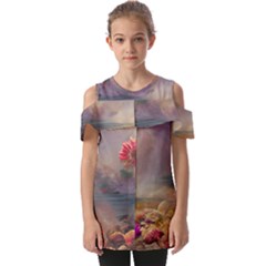 Floral Blossoms  Fold Over Open Sleeve Top by Internationalstore