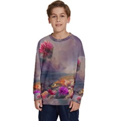 Floral Blossoms  Kids  Crewneck Sweatshirt by Internationalstore
