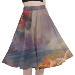 Floral Blossoms  A-line Full Circle Midi Skirt With Pocket by Internationalstore