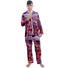 Fantasy  Men s Long Sleeve Satin Pajamas Set