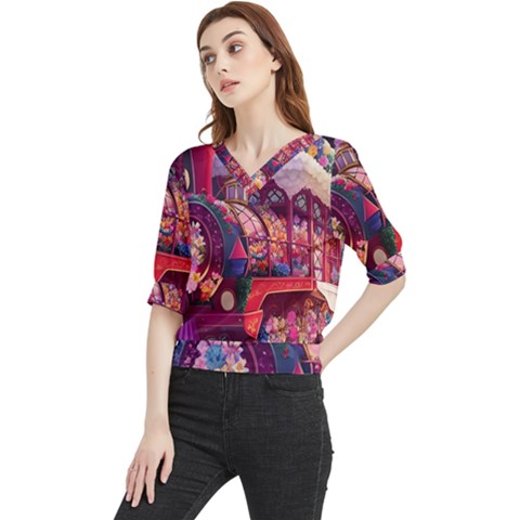 Fantasy  Quarter Sleeve Blouse by Internationalstore