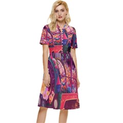 Fantasy  Button Top Knee Length Dress by Internationalstore