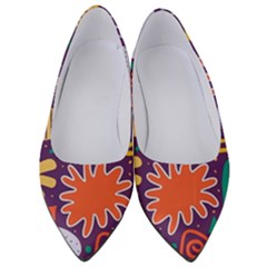 Colorful Shapes On A Purple Background Women s Low Heels by LalyLauraFLM