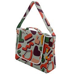 Shapes In Retro Colors On A Green Background Box Up Messenger Bag by LalyLauraFLM