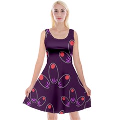 Petal Dot Seamless Pattern Reversible Velvet Sleeveless Dress by Pakjumat