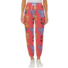 Elephant Monkey Dog Cartoon Women s Cropped Drawstring Pants by Pakjumat