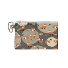 Fox Pattern Canvas Cosmetic Bag (small) by Pakjumat