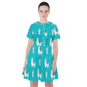 Lama Alpaca Animal Pattern Design Sailor Dress View1