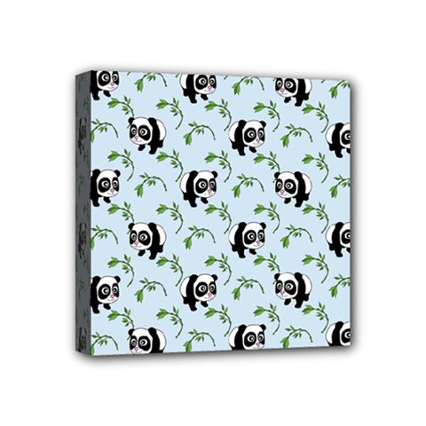 Animal Panda Bamboo Seamless Pattern Mini Canvas 4  X 4  (stretched) by Pakjumat