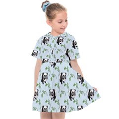 Animal Panda Bamboo Seamless Pattern Kids  Sailor Dress by Pakjumat