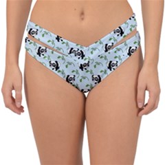 Animal Panda Bamboo Seamless Pattern Double Strap Halter Bikini Bottoms by Pakjumat