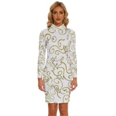 Fish Sea Ocean Algae Underwater Long Sleeve Shirt Collar Bodycon Dress by Pakjumat