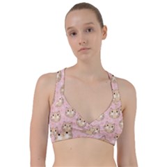 Cat Pattern Pink Cartoon Sweetheart Sports Bra