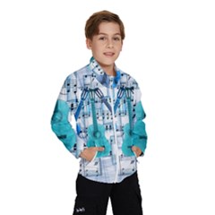 Guitar Acoustic Music Art Kids  Windbreaker by Pakjumat