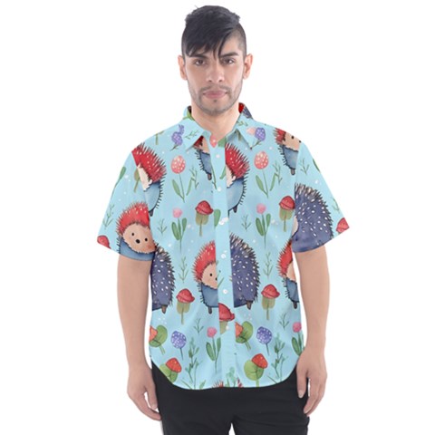 Hedgehogs Animal Men s Short Sleeve Shirt by Pakjumat