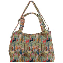 Animal Forest Pattern Double Compartment Shoulder Bag by Pakjumat