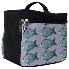 Fishes Pattern Background Theme Make Up Travel Bag (Big)