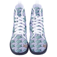 Fishes Pattern Background Theme Men s High-top Canvas Sneakers by Pakjumat