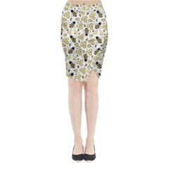 Bee Honeycomb Honeybee Insect Midi Wrap Pencil Skirt by Pakjumat