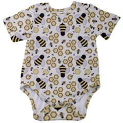 Bee Honeycomb Honeybee Insect Baby Short Sleeve Bodysuit