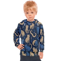 Cat Pattern Animal Kids  Hooded Pullover by Pakjumat