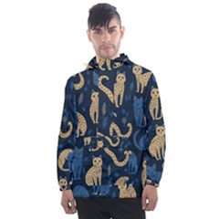 Cat Pattern Animal Men s Front Pocket Pullover Windbreaker by Pakjumat