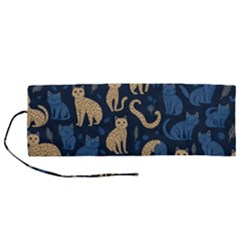 Cat Pattern Animal Roll Up Canvas Pencil Holder (m) by Pakjumat