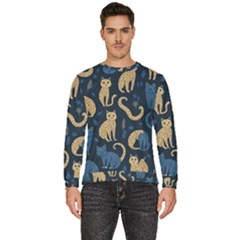 Cat Pattern Animal Men s Fleece Sweatshirt by Pakjumat