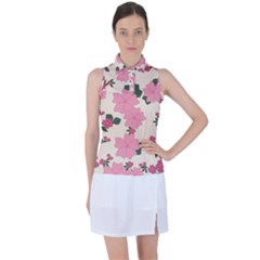 Floral Vintage Flowers Women s Sleeveless Polo T-shirt