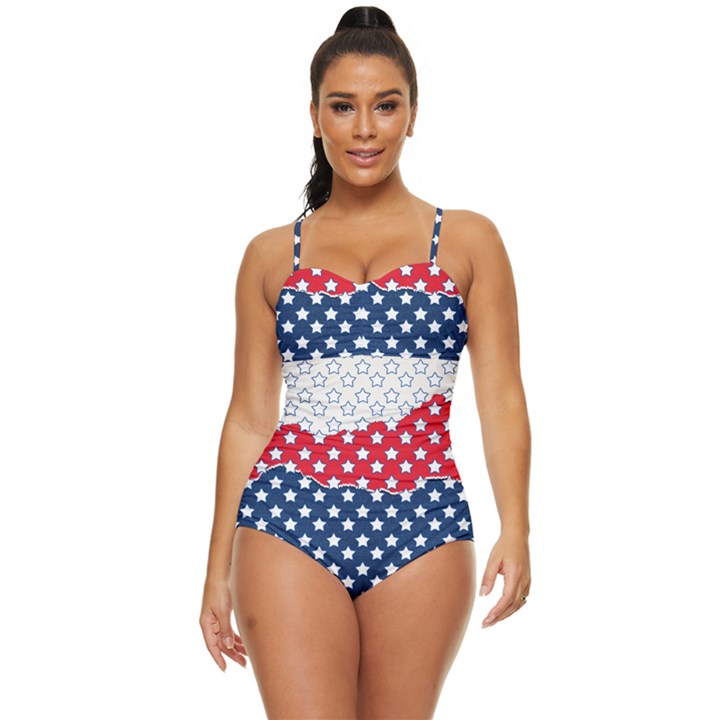 Illustrations Stars Retro Full Coverage Swimsuit