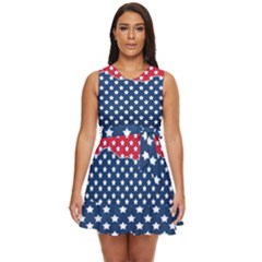 Illustrations Stars Waist Tie Tier Mini Chiffon Dress