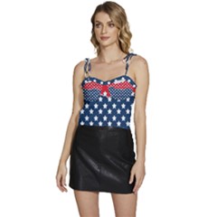 Illustrations Stars Flowy Camisole Tie Up Top