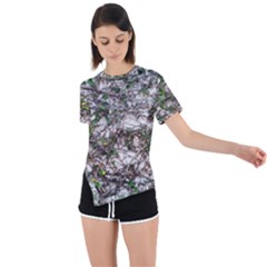 Climbing Plant At Outdoor Wall Asymmetrical Short Sleeve Sports T-shirt by dflcprintsclothing