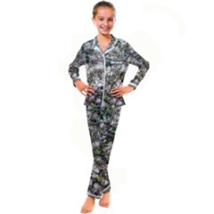 Climbing Plant At Outdoor Wall Kids  Satin Long Sleeve Pajamas Set by dflcprintsclothing