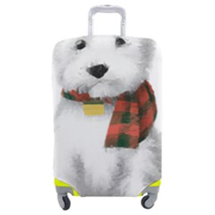 West Highland White Terrier T- Shirt Cute West Highland White Terrier Drawing T- Shirt Luggage Cover (medium) by ZUXUMI