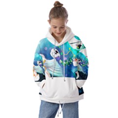 Whale T- Shirt Cute Whale Drawing T- Shirt (1) Kids  Oversized Hoodie by ZUXUMI