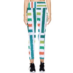 Striped Colorful Pattern Graphic Pocket Leggings  by Pakjumat
