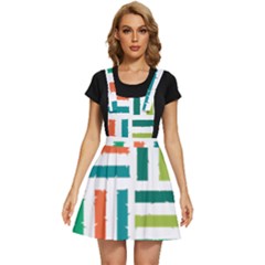 Striped Colorful Pattern Graphic Apron Dress