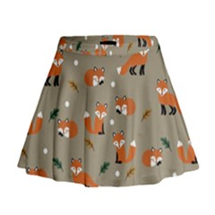 Fox Pattern Texture Mini Flare Skirt by Pakjumat