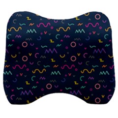 Scribble Pattern Texture Velour Head Support Cushion