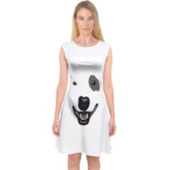 Bull Terrier T- Shirt White Look Calm Bull Terrier 23 T- Shirt Capsleeve Midi Dress