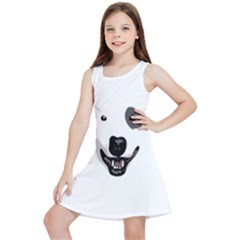 Bull Terrier T- Shirt White Look Calm Bull Terrier 23 T- Shirt Kids  Lightweight Sleeveless Dress by EnriqueJohnson